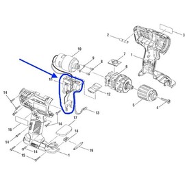 270016163 Ryobi P208B Drill Driver Switch Assembly