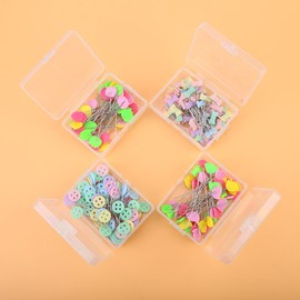 Jectse Alfileres De Costura,Caja De Costura,4 Cajas De 300 Piezas Agujas para Coser a Mano Coloridos para La Fijación De Acolchados En El Proceso De Costura DIY(Tipo 2)