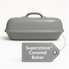 Sassafras Superstone® Covered Bread Baker with Lid - Grey Glazed