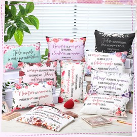 Kacctyen 30 Pcs Spanish Bible Christian Women's Religious Gift Cosmetic Bags Inspirational Bible Verse Pencil Pouch Motivational Makeup Bag with Zipper for Travel Mother Sister (Classic)