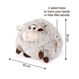 COZY NOXXIEZ Plush Hand Warmer Toys - Farm Animals - Childrens Cute Pillows, Fluffy Soft Plushies, Reusable Animal Cushion Presents for Girls, Boys, Babies (Sheep)