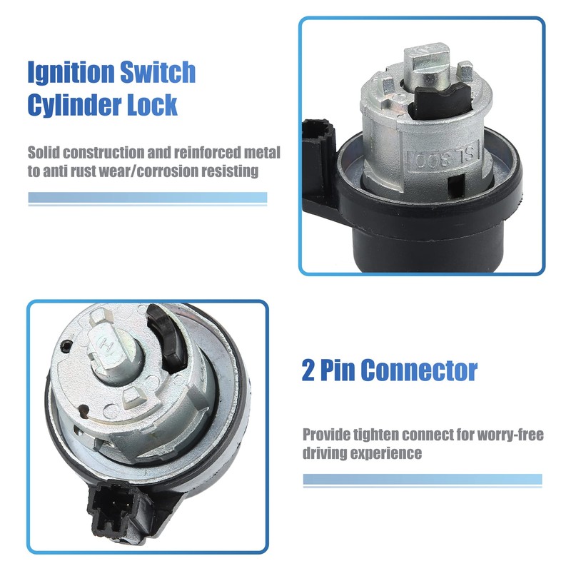 QUARKZMAN 1 Set Ignition Switch Steering Lock Cylinder with Key