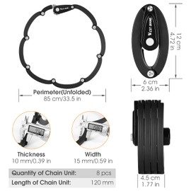 XIQI Folding Bike Lock, 85 cm Heavy Duty Alloy Steel, Bicycle Foldable Lock with Mounting Bracket, Anti-Theft Strong Security with 4-Digit Combination Code - Security Level 8 (Black)