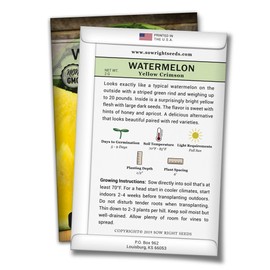 Sow Right Seeds - Yellow Crimson Sweet Watermelon Seed for Planting - Non-GMO Heirloom Packet with Instructions to Plant a Home Vegetable Garden - Great Gardening Gift (1)