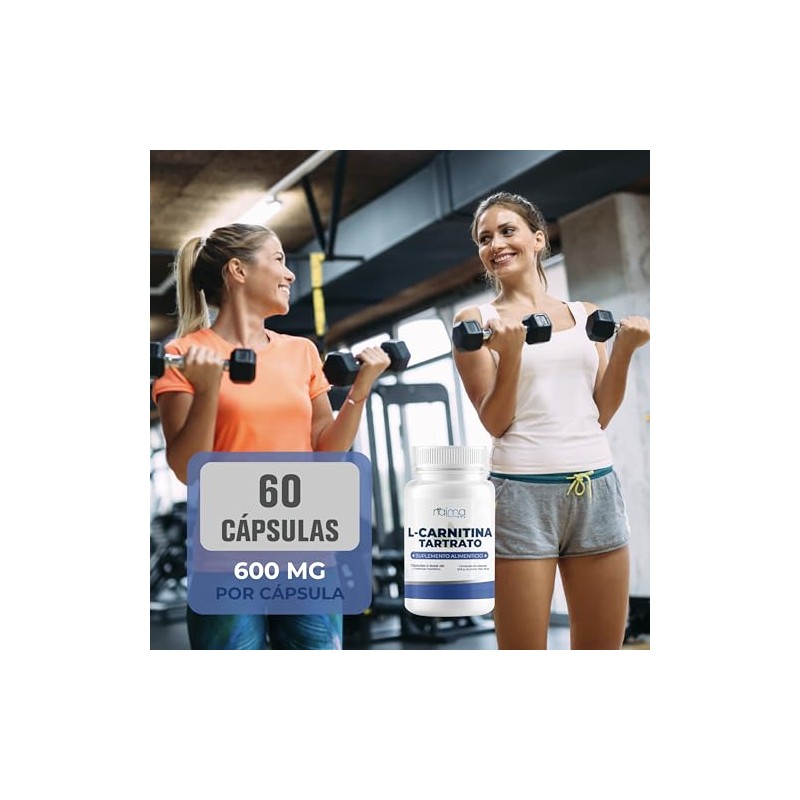 NAIMA L-Carnitina Tartrato, 60 Cpsulas Suplemento Alimenticio 100 Puro Ingredientes