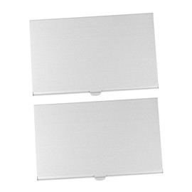 WOONEKY 2pcs Nano Sim Card Holder Case with Needle Alloy Memory Storage Box Slot Design for Travel and Dustproof Compact Silver