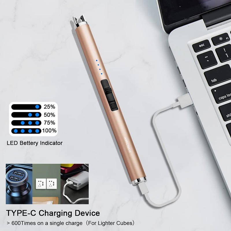 ARECTECH Rechargeable Electric Candle Lighter Arc Plasma Windproof Lighter for