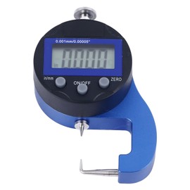 Digital Thickness Gauge, 0.0005in 0.01mm High Accuracy Electronic Micrometer Thickness Meter with Double Point Tip, Thickness Measuring Tool for Paper Film Leather Thickness Gauge