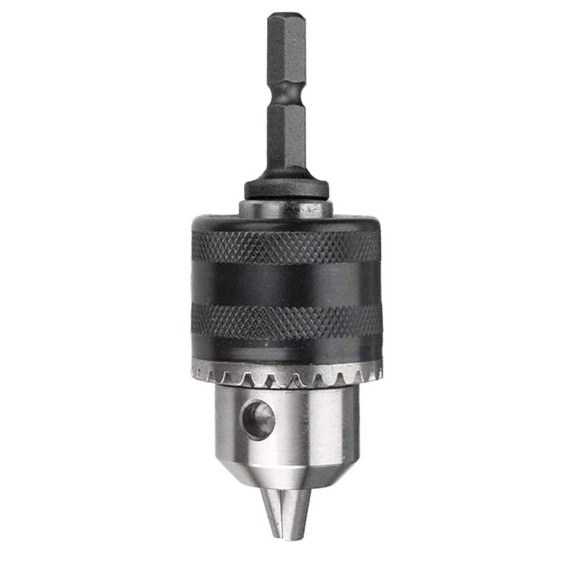Bestgle 0.6-6.5mm Capacity Mount 3/8-24UNF Drill Chuck 1/4" Hex Shank