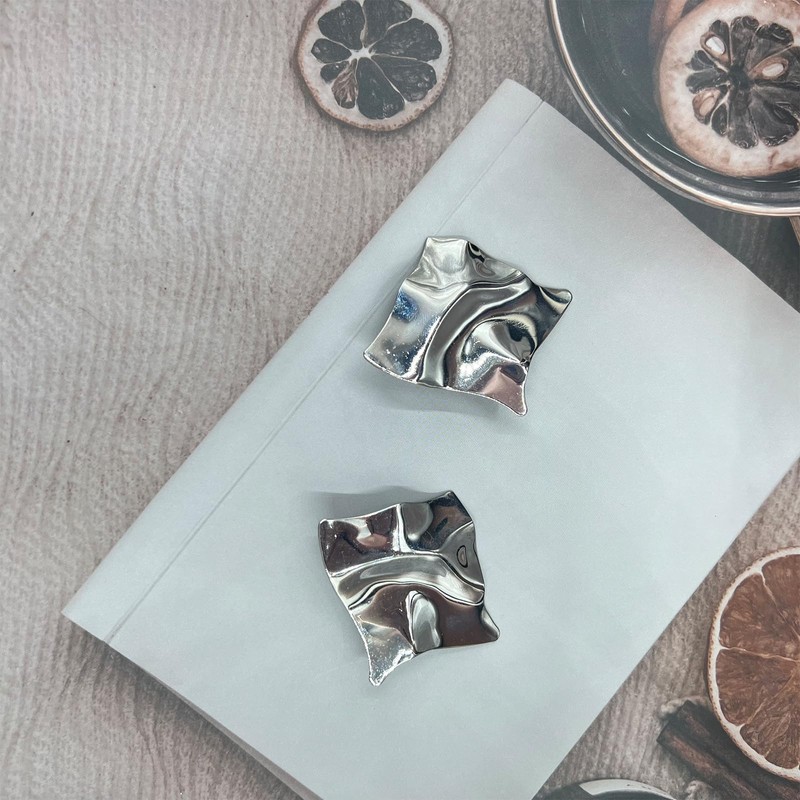 XYAYOU Minimalism Irregular Statement Geometric Rectangle Square Stud Earrings for