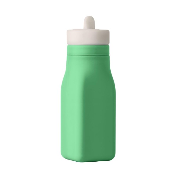 OmieBox - Botella de agua de silicona reutilizable de 8.6 onzas, parte superior de pajita, sin BPA y sin ftalatos, a prueba de fugas (verde)