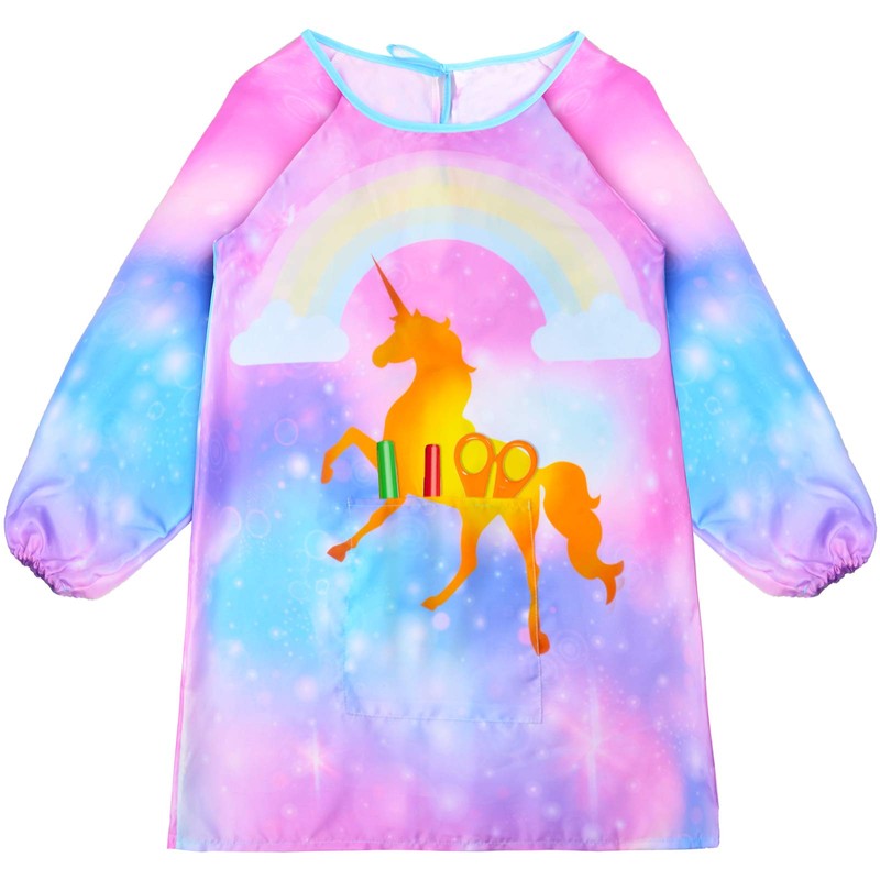 Fiodrimy - Delantal impermeable para niñas y niños, Dorado (Golden