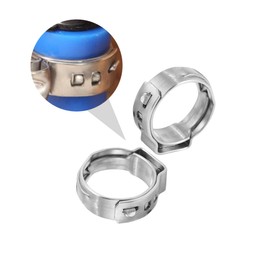 Gatuida High Pressure Washer Hose Clamps 304 Stainless Steel 128pcs Single Ear Clamp Set for Machinery