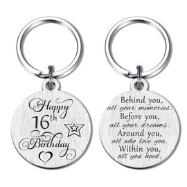 Laluminter Sweet 16th Birthday Gifts for Girls Boys, Happy 16 Year Yr Old Birthday Bday Keychain Party Favors Decorations
