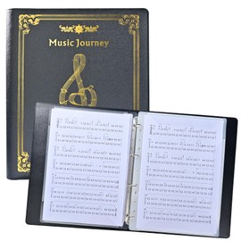Sheet Music Folder, Choir Holder, Sheet Music Organizer, Sheet Music Binder, for Choir Singer, Stage Performance Letter Size Music Binder 40 Pages Capacity Writable Choir Folder (Black)