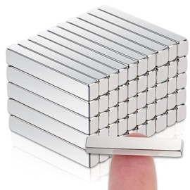 50pcs Neodymium Bar Magnets, Super Strong Fridge Magnets Magnetic Strips for Whiteboard, 25x4x3mm Small Crafts Magnets Flat Magnets Strips for Fridge, Refrigerator, DIY, Notice Board Magnets