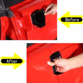 CSKT2022 ABS Gloss Black Door Handle Bezel Overlay Protector Fits Corvette C6 2005-2013