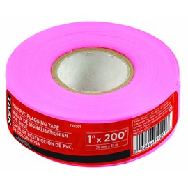 Task Tools T59201 PVC Flagging Tape, 1-Inch, Pink