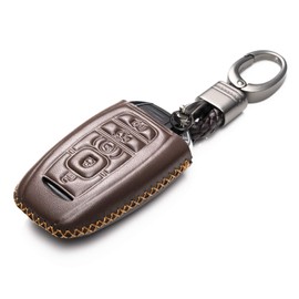 Vitodeco - Funda de piel para llavero inteligente compatible con Lincoln Continental, MKC, MKZ, MKX 2017 - 2022, Lincoln Navigator 2018 - 2022, Lincoln Nautilus 2020 - 2022 (5 botones, café)