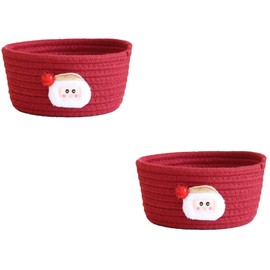 Alipis 2pcs Holiday Organizers Christmas Storage Baskets Woven Rope Baskets Craft Storage Christmas Decor
