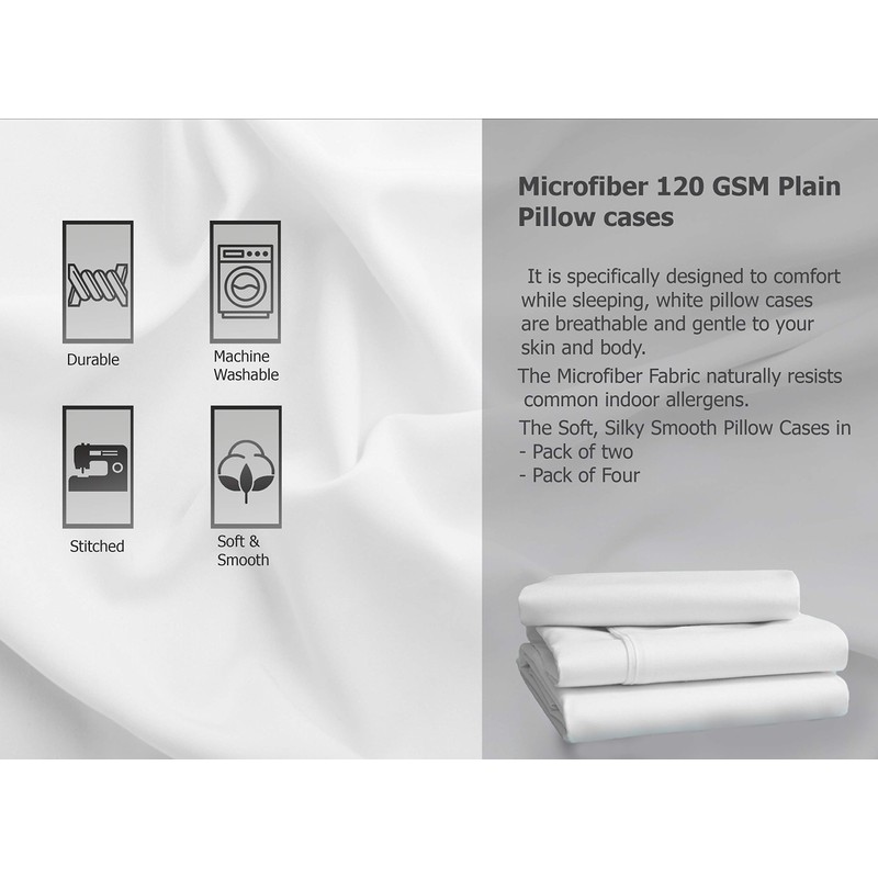 House of Threads Pillow Cases 2 Pack, Wrinkle Resistant, Microfiber