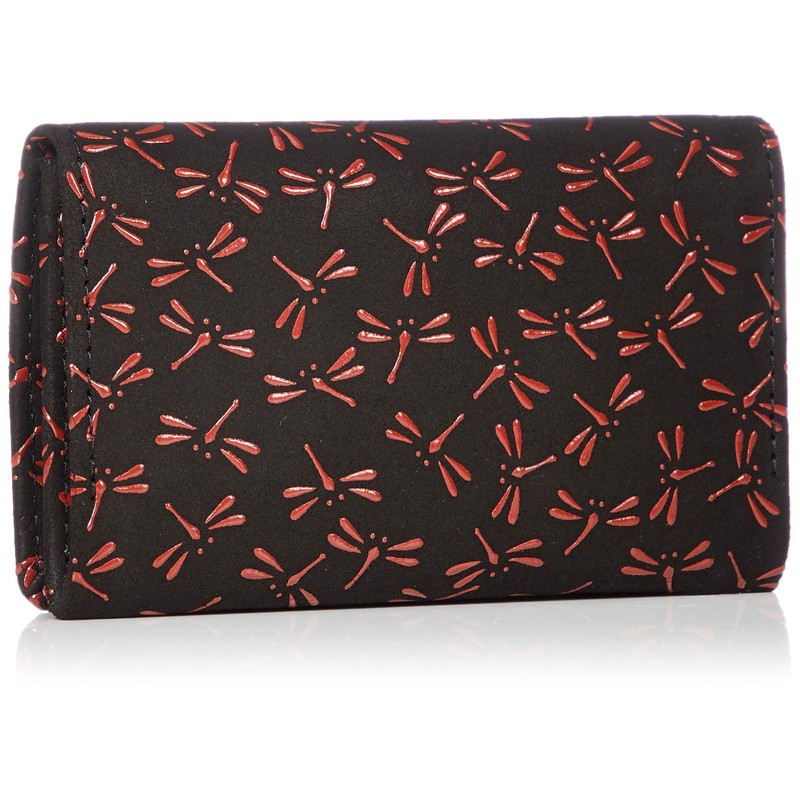 [Wamonoya] [Indenya] Business Card Holder, Black Deerskin x Red Lacquer