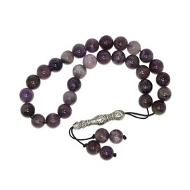 W63 Loose String Greek Komboloi Prayer Beads Worry Beads 10mm Amethyst Gemstone Handmade Design by Jeannieparnell