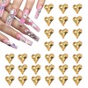 MECCANIXITY 30 Pcs 3D Heart Nail Charm Crystals Gems 12x13mm