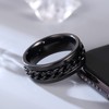 Adreamz 8mm Mens Women Black Chain Spinner Ring- Black Spinning