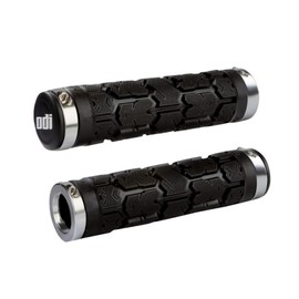 ODI Black & Silver Rogue Lock On Grips for ATV's & PWC (7/8" Handlebars)