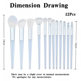 Jindizi Soft Fluffy 12-Piece Makeup Brush Set with Sponge - Premium Foundation/Powder/Eyeshadow Blending Brushes Complete Beauty Kit with Portable Pouch (blue)