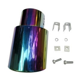 Car Exhaust Tip 2.5 inch Inlet, Universal Heart Shaped Car Exhaust Pipe Straight Muffler Tip Modification Tail Pipe Stainless Steel Tail Throat, Adjustable Car Thickened Pipe (Colorful)