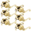 Bonpoly 6 Pack Gold Door Handles, Wave Style Door Lever