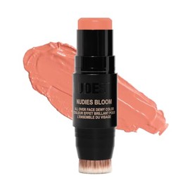 NUDESTIX Nudies Bloom All Over Dewy Color – 3-in-1 Cream Blush Stick for Cheeks, Eyes & Lips with Built-In Brush | Sheer, Glossy Finish | Vegan, Long-