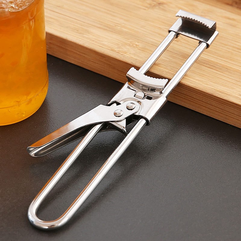Adjustable Multifunctional Stainless Steel Can Opener,Jar Opener for Weak Hands,Jar