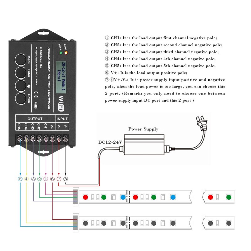 LED Light Controller Multifunctional WiFi Programmable Lamp Timing Switch Controller