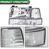 GRAND ORANGE Headlights Assembly Fit 1992-1996 Ford F150 Bronco