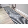 Moscow Grey Navy Non Slip Washable Rugs (50cm x 80cm)