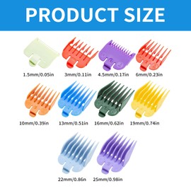 10 pcs Clipper Guards Set,Hair Combs Professional Guide,Caliper Sleeve Limit Comb Accessories,Tools Specially Designed to Fit Clipperstrimmers,Universal Attachments,for Trimmers,Multicoloured