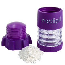 MEDIPILL - MED-BRM Manual Pill Grinder - One Piece - Easily crushes medication into fine powder - Ideal for travel - Makes it easier to take children, animals.