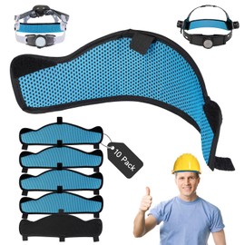 SUTETLW 10 PCS Hardhat and Safety Helmet Sweatband, Flame-Resistant, Unique cat-Head Design,Sweat Bands Washable Reusable Hard Hat Sweatband Liners, Preventing Bulkiness Hard Hat Accessories