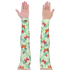 Tyqour Gardening Sleeves for Women Farmers Defense Arm Sleeves to Cover Arms for Women UV Protection Cooling Sleeves Non-Slip Design Perfect for Outdoor Activities Colorful Butterfly Pattern