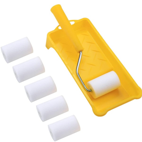 Mini foam paint roller painting decoration kit, 6 paint roller