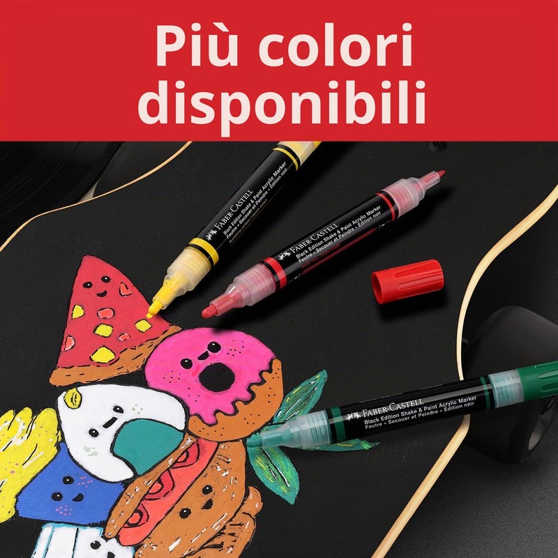 Faber-Castell 285511 Black Edition Shake & Paint Pennarello Acrilico, Pennarello