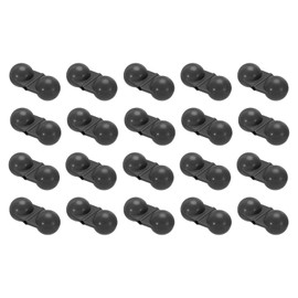 PATIKIL Fishing Double Rattle Beads, 20 Pack ABS Plastic Catfish Rattles Rig Fishing Bells Sea Fishing Beads Accessory for Lures Fish, Black