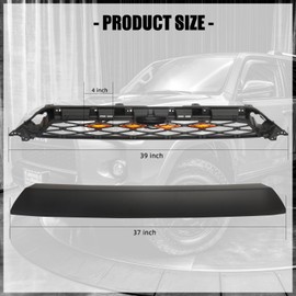 IGLDIPUO Front Grille Compatible with 2016 2017 2018 2019 4Runner SR5 TRD Mesh Front Hollow Grill with LED Lights Black ABS Replacement Grill