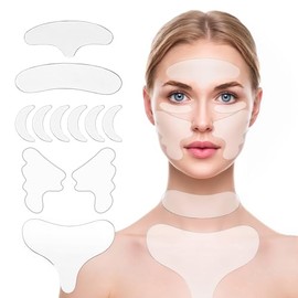 11PCS Parches de Silicona,Colágeno,Contorno de Ojos Antiarrugas Humectantes  Colágeno Hidrolizado,Reutilizables,Eliminar Hinchazón, Hidratante...     