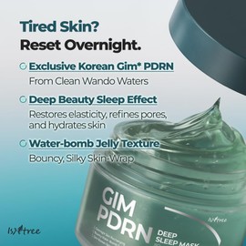 IsNtree Hyaluronic Acid Water Sleeping Mask – 8 Layer Hyaluronic Acids & Peptides | Overnight Gel mask for Hydration & Skin Bounce | Night Cream I Facial Mask I 80 ml / 2.7 fl oz | Korean Skincare