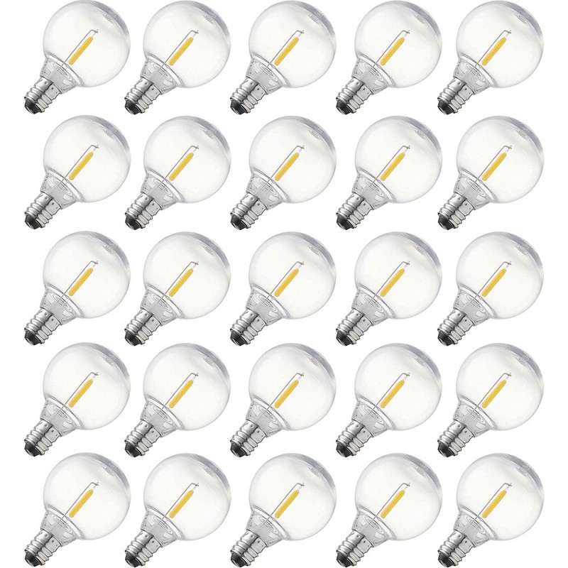 abulber G40 LED Outdoor String Light Bulbs, Shatterproof Waterproof, E12