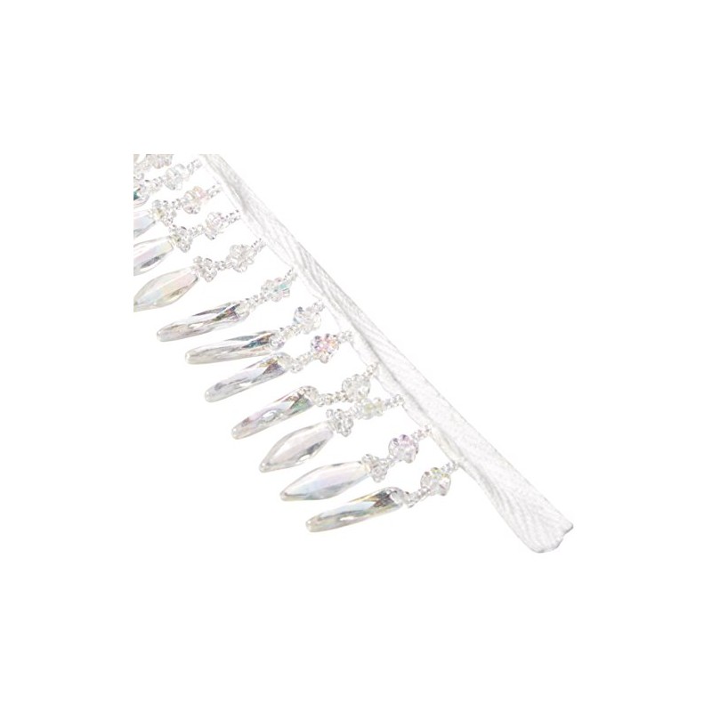 Expo International Velma Beaded Raindrop Fringe Trim, 10 yd., Crystal